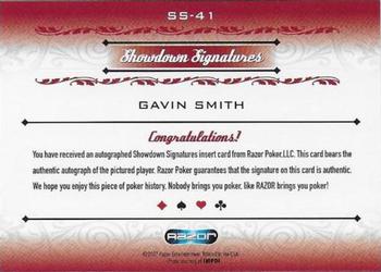 2007 Razor Poker Signature Series #SS-41 Gavin Smith Back
